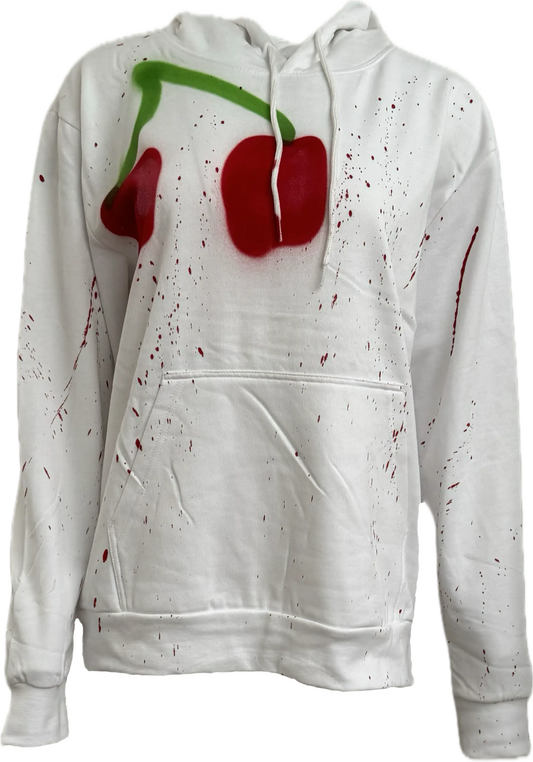 Cherry Love Hearts Graffiti Hoodies. Northeast Fashion House