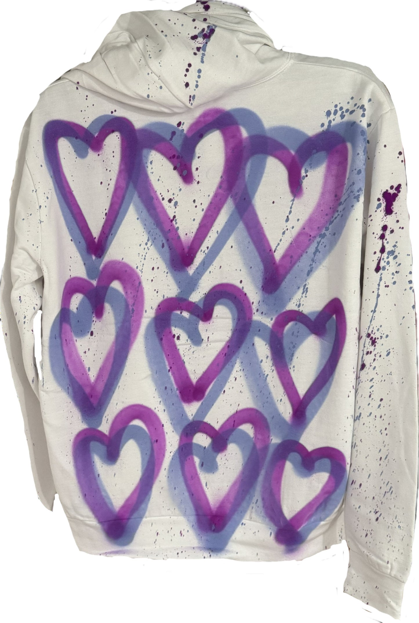 Purple & Lilic Love Hearts Graffiti Hoodies.