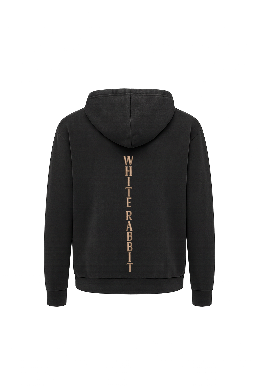 White Rabbit – Drop 008 “Dead Serious” Skull & Cross Bones Acid-Wash Hoodie (Washed Black)