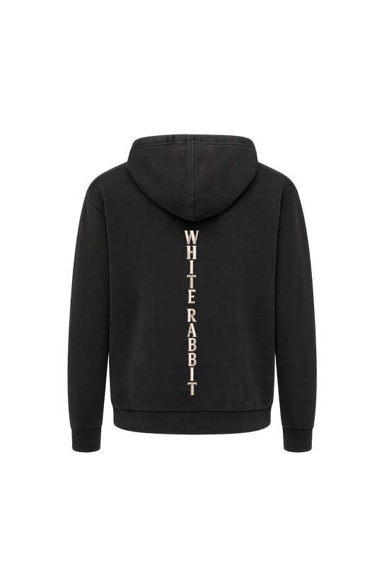 Loyal & Lethal Dog Acid-Wash Hoodie — Washed Black White Rabbit