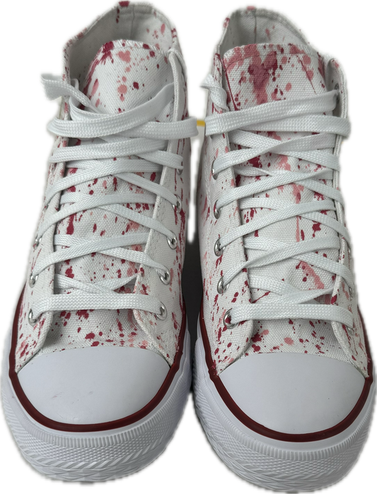 Northeast Fashion House Graffiti Baseball Canvas Boots Pink with Smiley Face.