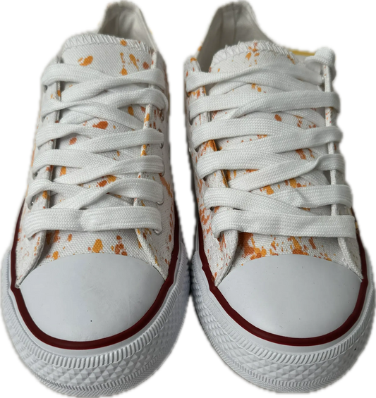 Northeast Fashion House Graffiti Baseball Canvas Shoes Orange. Northeast Fashion House