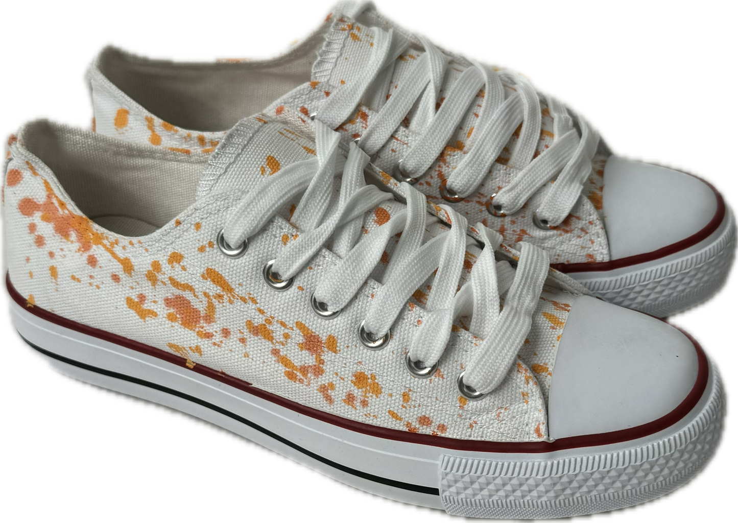 Northeast Fashion House Graffiti Baseball Canvas Shoes Orange.