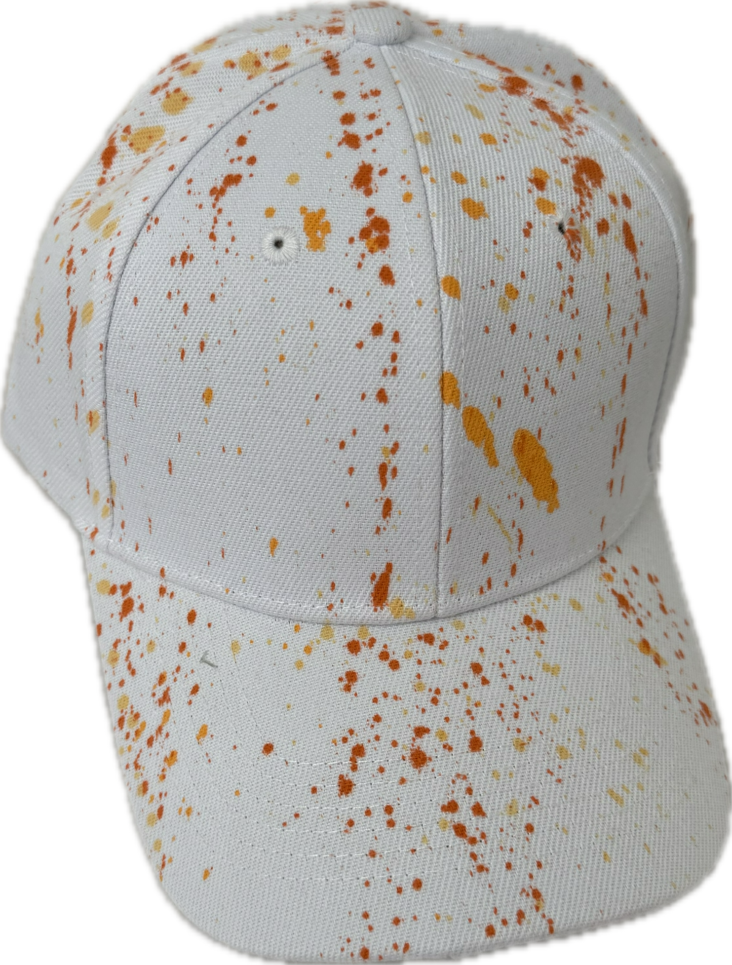 Northeast Fashion House Graffiti Baseball Cap Orange paint splash’s.