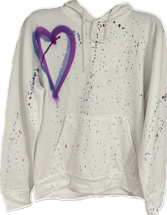 Purple & Lilic Love Hearts Graffiti Hoodies. Northeast Fashion House