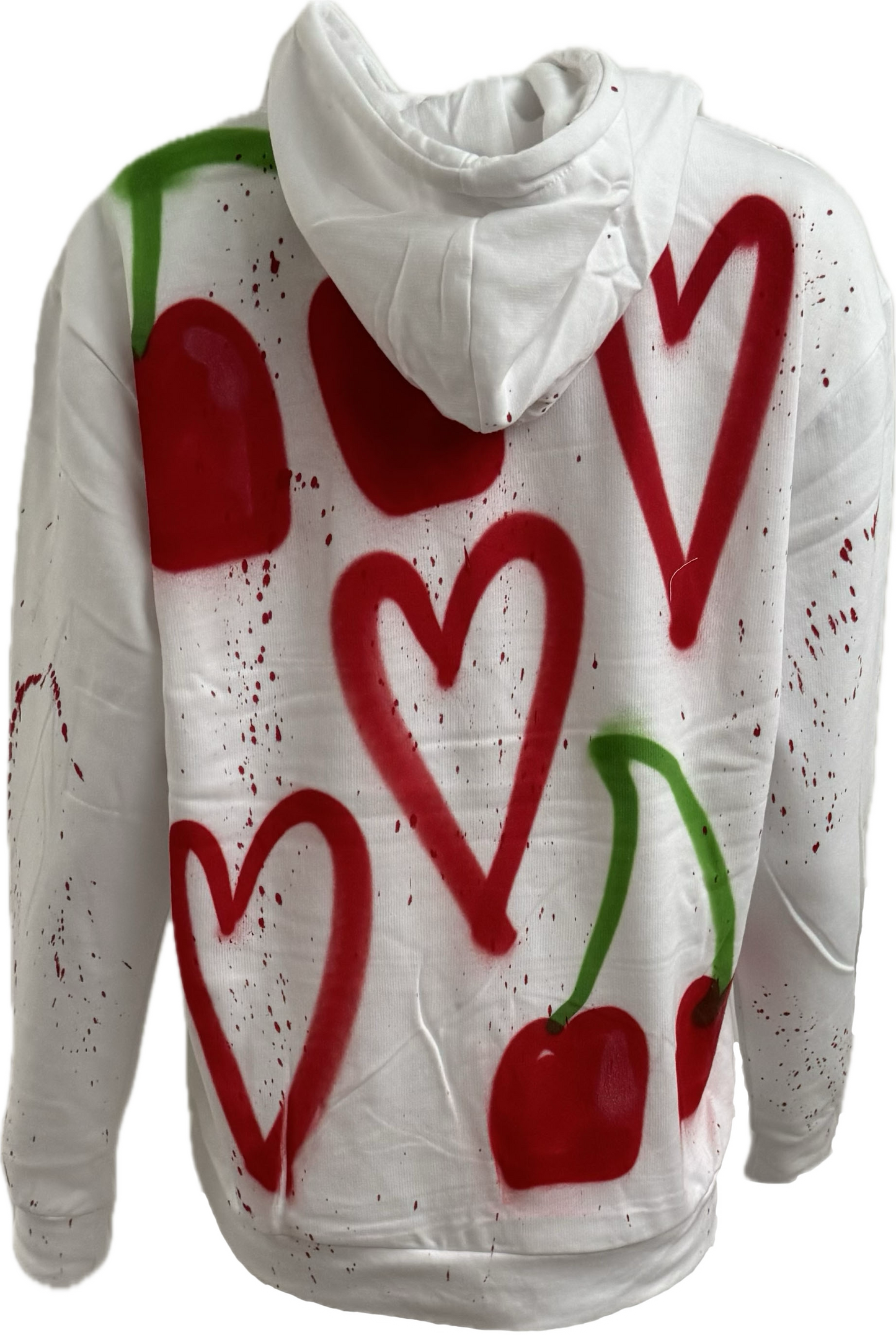 Cherry Love Hearts Graffiti Hoodies.