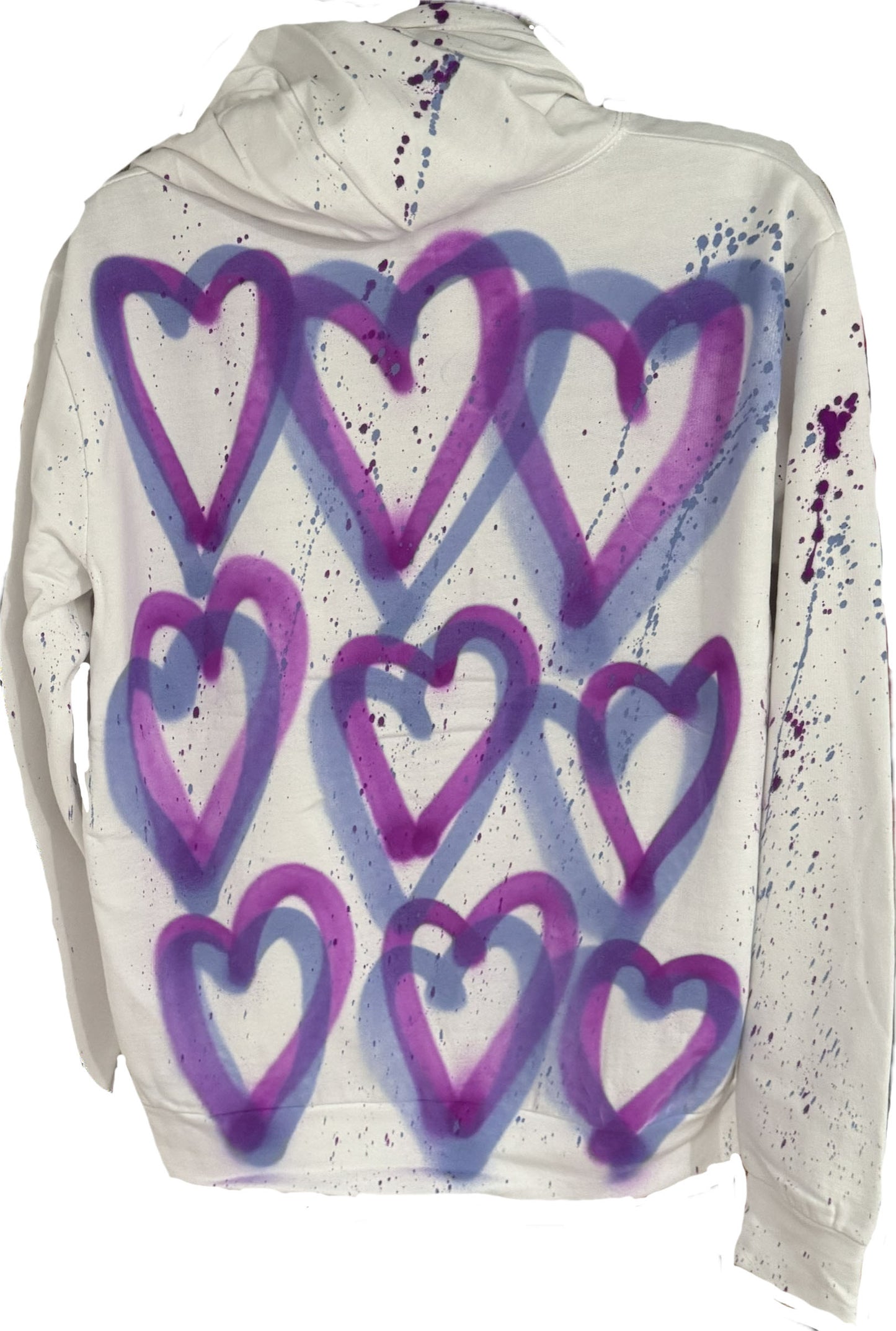 Purple & Lilic  Love Hearts Graffiti Hoodies.