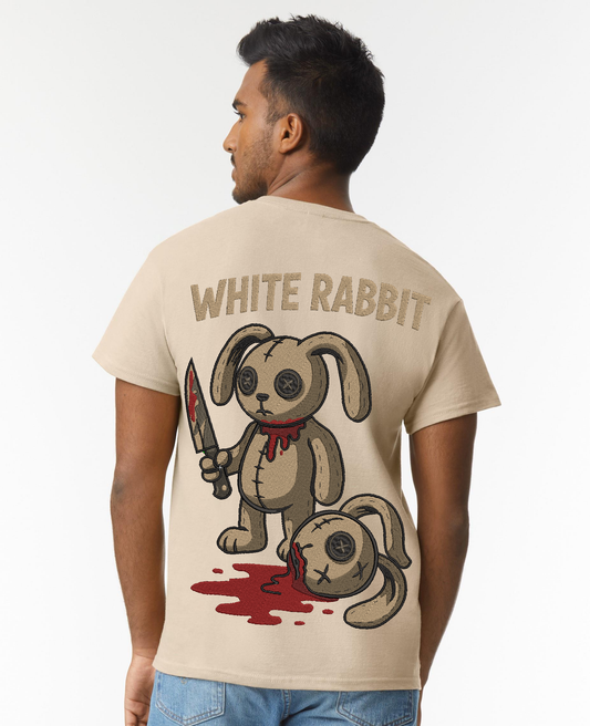 White Rabbit “Killer Stitch” Graphic T-Shirt – Beige
