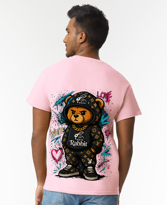White Rabbit “Graffiti Bear” T-Shirt – Pink