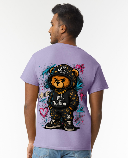 White Rabbit “Graffiti Bear” T-Shirt – Lilac