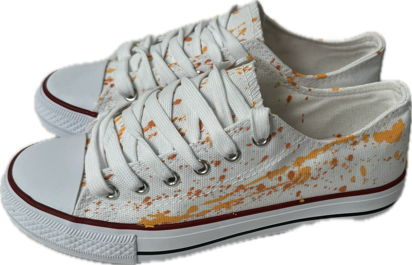 Northeast Fashion House Graffiti Baseball Canvas Shoes Orange.