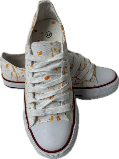 Northeast Fashion House Graffiti Baseball Canvas Shoes Orange.