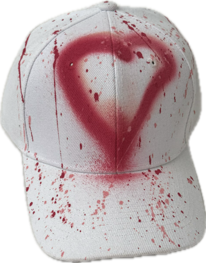 Northeast Fashion House Graffiti Baseball Cap Pink love Hearts.