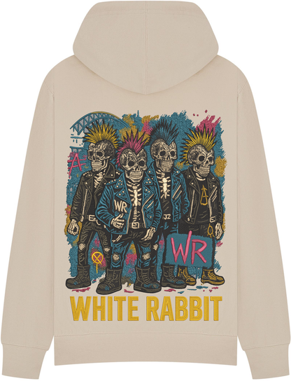 White Rabbit Punk Skulls Graffiti Hoodie – Black White Rabbit