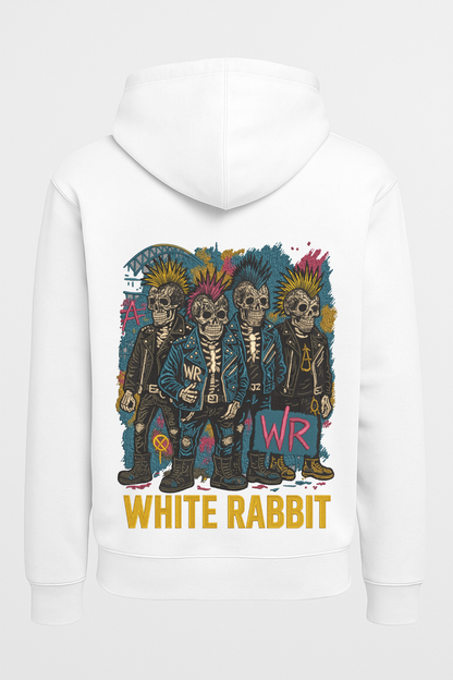 White Rabbit Punk Skulls Graffiti Hoodie – Black White Rabbit