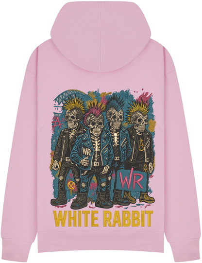 White Rabbit Punk Skulls Graffiti Hoodie – Black White Rabbit