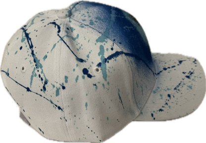 Northeast Fashion House Graffiti Baseball Cap Blue evil eye with blue paint splash’s.