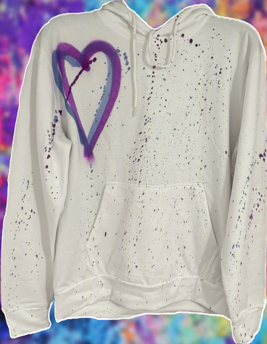 Purple & Lilic  Love Hearts Graffiti Hoodies.