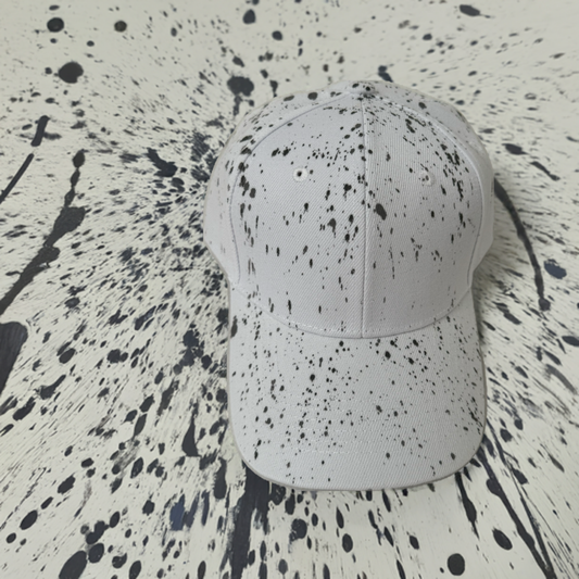 Northeast Fashion House Graffiti Baseball Cap grey paint splash’s.